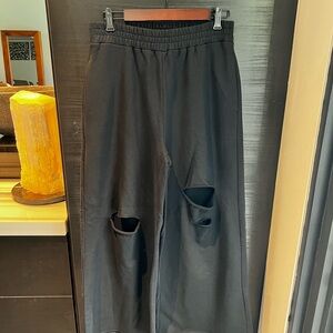Zara Black Wide Leg Pants with Cut-Out Details